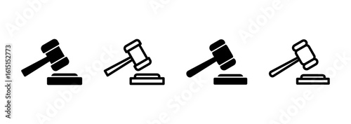 Gavel icon logo design. judge gavel sign and symbol. law icon. auction hammer