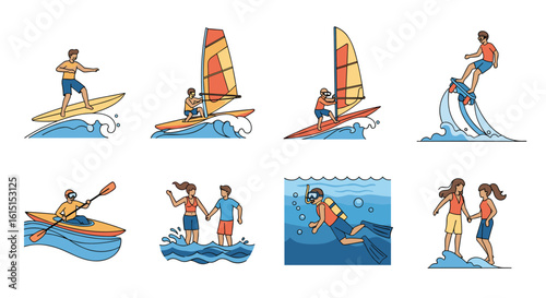 Enjoying summer water sports and beach activities with family and friends