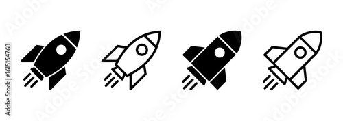 Rocket icon logo design. Startup sign and symbol. rocket launcher icon