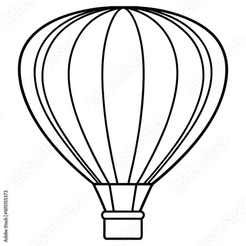 Outline of a hot air balloon isolated on a white background