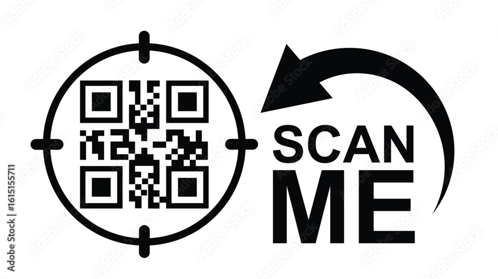 Fototapeta premium Scan QR code icon. Digital scanning qr code. QR code scan for smartphone. Scan Here text on top of the qr code