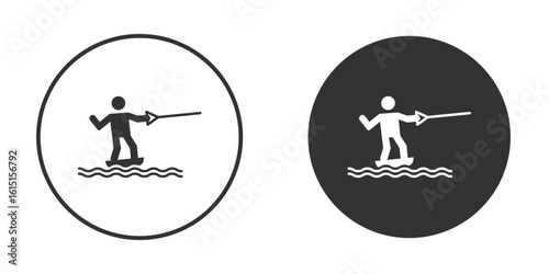 Wakeboarding icon, symbol, Vector pictogram. Simple element illustration.