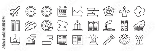 Patriot Day rescue & unity icon pack – 30 outline icons themed on Sept 11 tribute