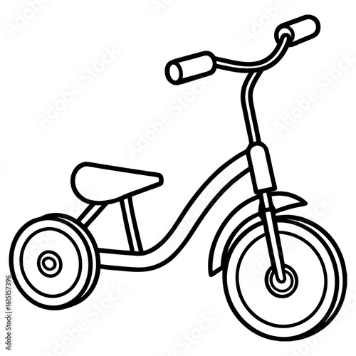Childrens tricycle illustration isolated on white background
