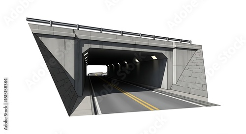 Tunnel road highway transportation infrastructure concrete urban passage architecture view