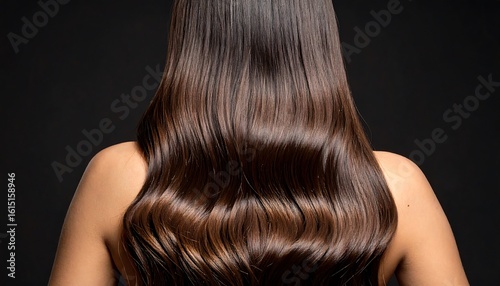 Smooth, wavy brunette hair