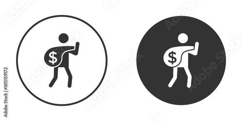 Robbery icon, symbol, Vector pictogram. Simple element illustration.