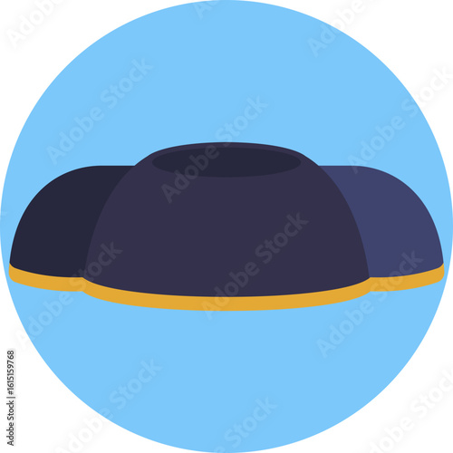 Traditional Spanish bullfighter hat with a flat top and rounded sides.