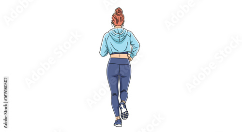 Woman running outdoors in athletic apparel demonstrating healthy lifestyle and fitness activities