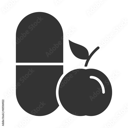 Vitamin Icon Glyph Style. Vector Illustration Design