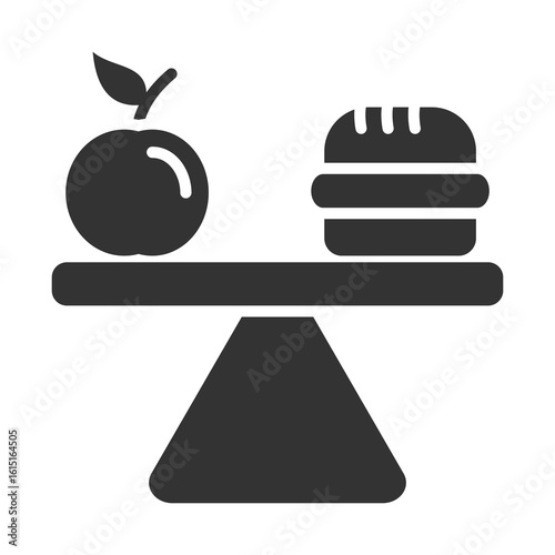 Balanced Diet Icon Glyph Style. Vector Illustration Design