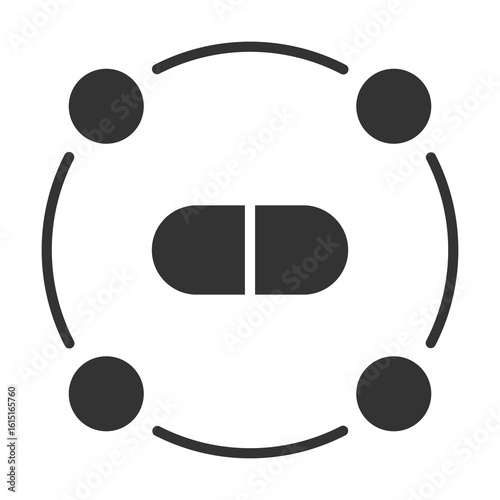 Multivitamin Icon Glyph Style. Vector Illustration Design