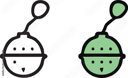 Tea infuser ball icon set for brewing loose leaf tea.