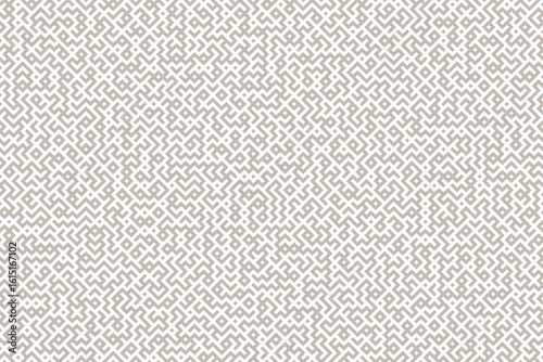 Geometric maze-inspired lines, neutral beige over white. Ideal for contemporary textiles, wallpapers, packaging, and backgrounds in digital banners or print projects, Modern seamless vector pattern