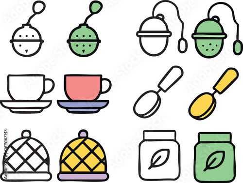 Tea Time Icons and Elements Collection.