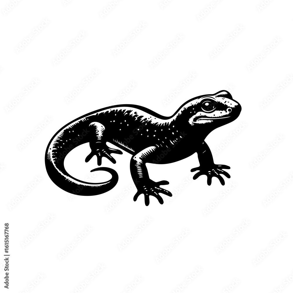Fototapeta premium Illustration of a lizard on a plain white background