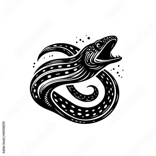 A fierce moray eel with an open mouth