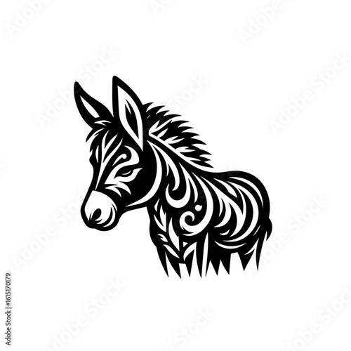 Tribal zebra illustration isolated on white background
