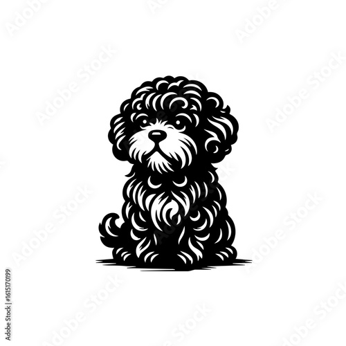 Cute fluffy dog illustration isolated on white background