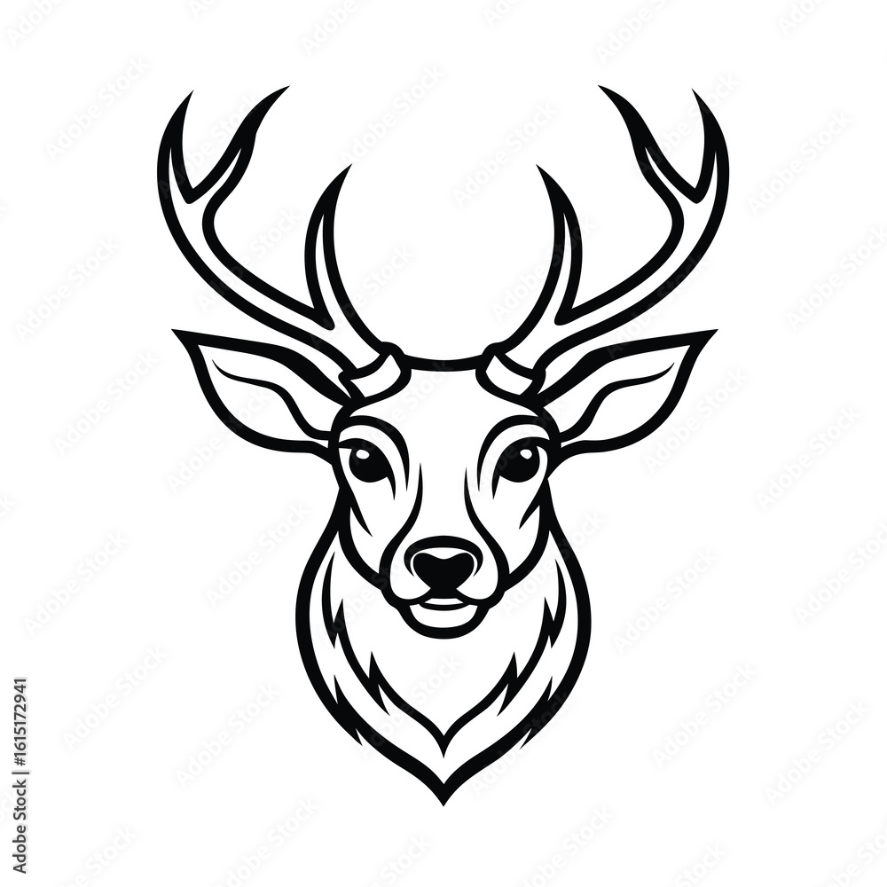 Fototapeta premium deer head mascot logo on white background