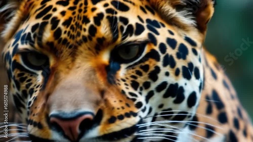 Close Up Portrait of a Majestic Leopard with Intense Gaze and Detailed Markings