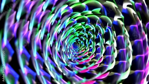 Glowing prismatic spiral—hypnotic, futuristic, and vibrant. Perfect for tech branding, meditation apps, sci-fi visuals, and digital transformation campaigns.