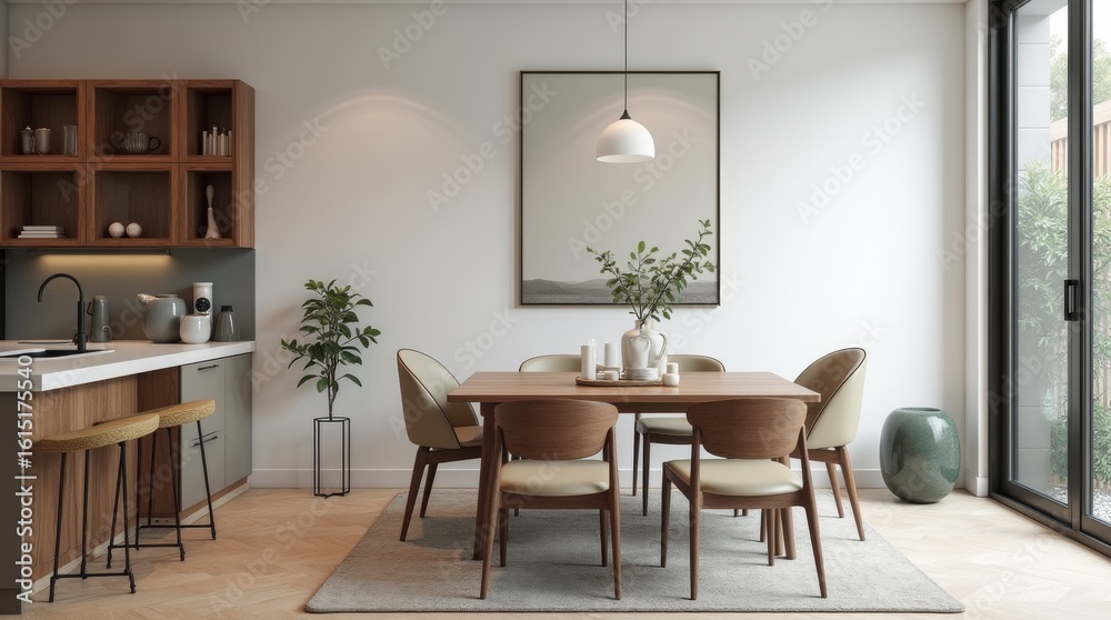 Fototapeta premium interior_design_of_modern_dining_room_in_studio_apartment