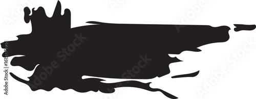 Abstract Black Ink Blot Illustration Evoking Natural Landscapes or a Fanciful Archipelago on White Backdrop Creative Expression