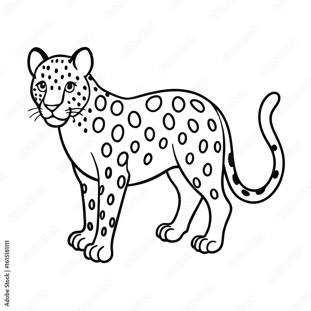 Fototapeta premium leopard coloring page