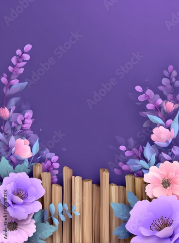 Floral Arrangement on Purple