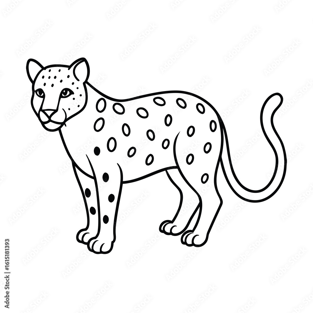 Fototapeta premium leopard coloring page
