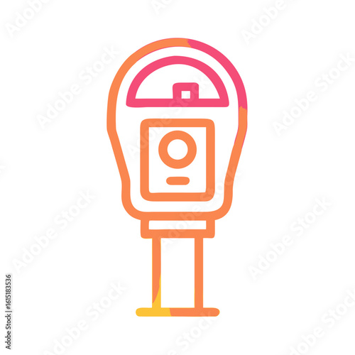 Parking meter illustration with modern gradient design  
