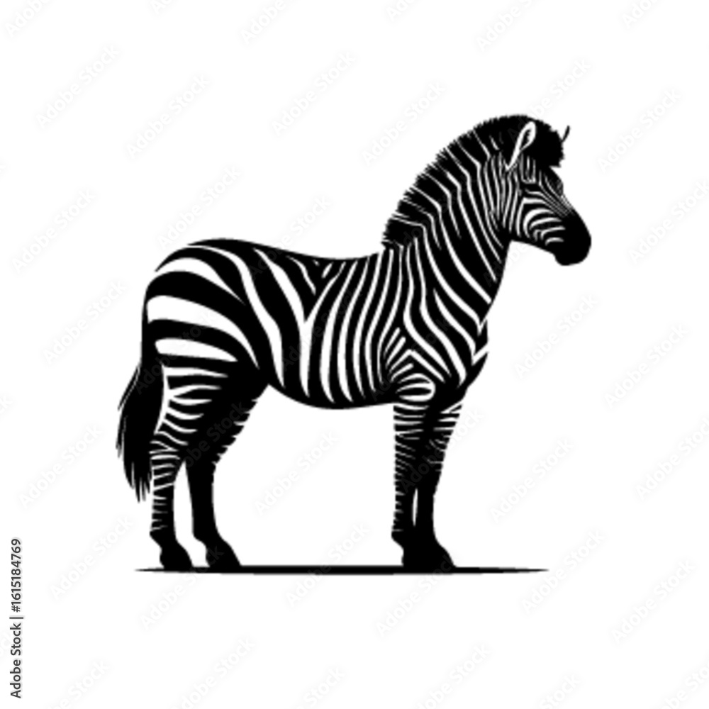 Obraz premium Zebra Walking Vector – Graceful Wildlife Movement Illustration