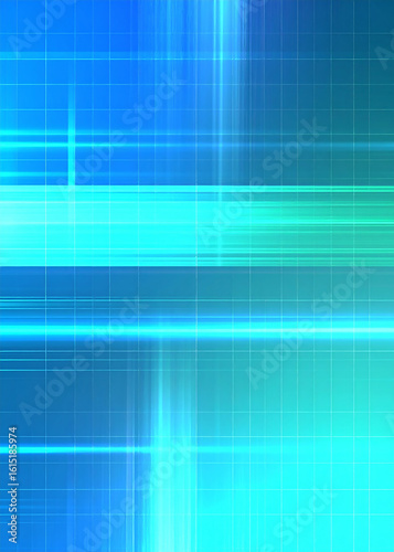 Abstract background featuring a blue and teal grid pattern with glowing lines and blurred streaks.