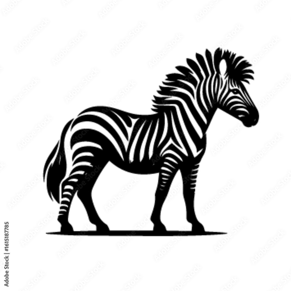 Obraz premium Majestic Zebra Vector – Elegant African Wildlife Illustration