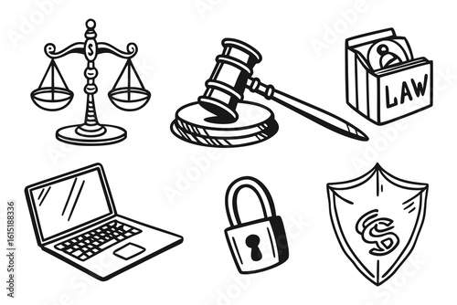 Legal and Financial Icons Collection.