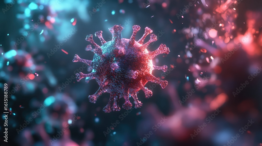 Fototapeta premium dna replicating virus cell