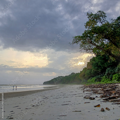 beautiful Radhanagar beach at the time of sunset, Havelock island, Andaman