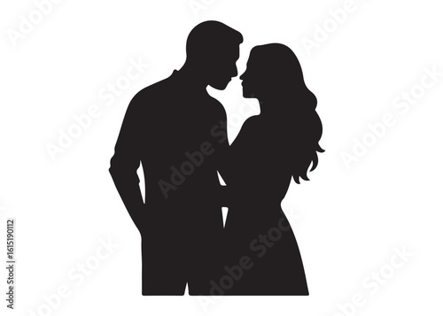 romantic couples logo silhouette vector illustration, wedding couple silhouette vector logo, beautiful romantic couples pose logo vector silhouette on white background,  