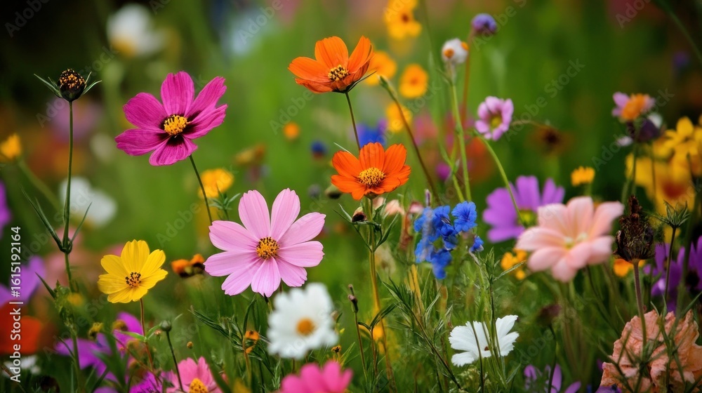 Vibrant wildflowers in a meadow Vibrant wildflowers in a meadow