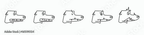 Lineart alligator face reaction