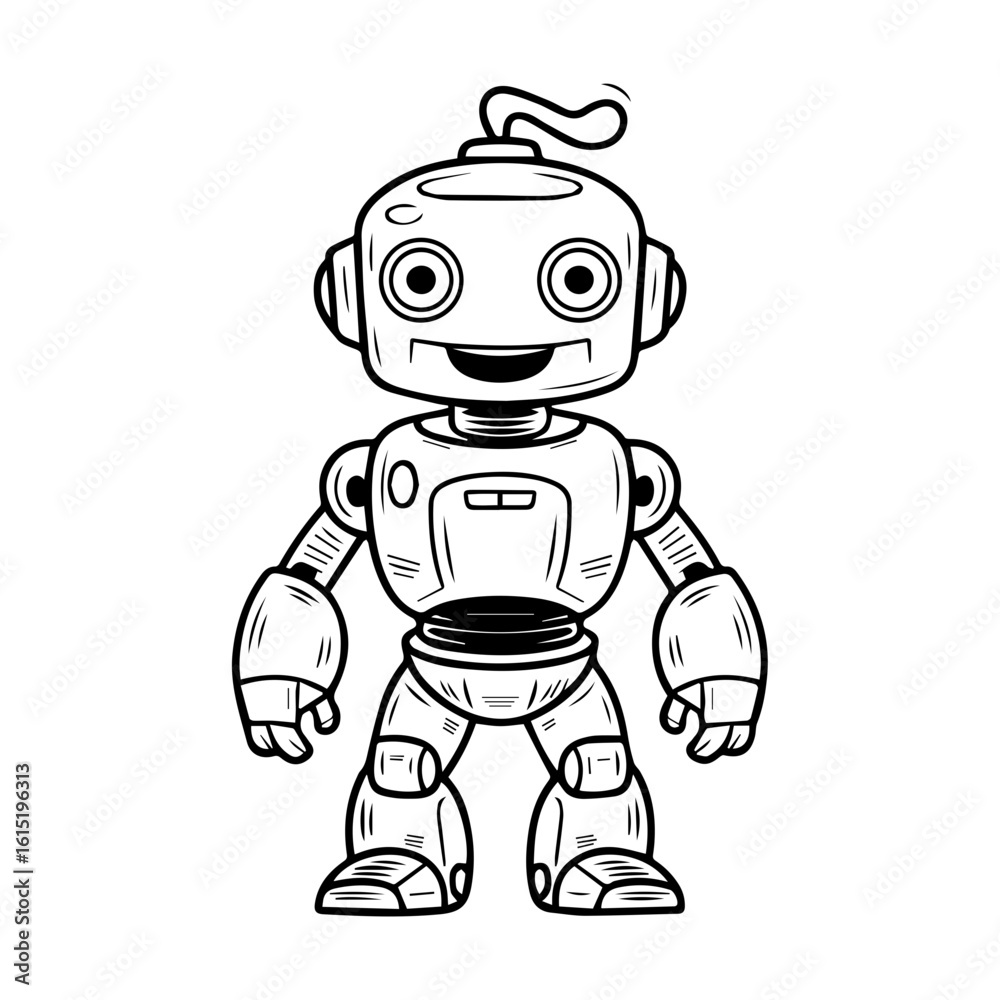 Obraz premium Vector illustration of a Robot isolated on white