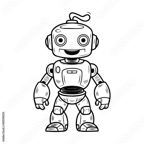 Vector illustration of a Robot isolated on white