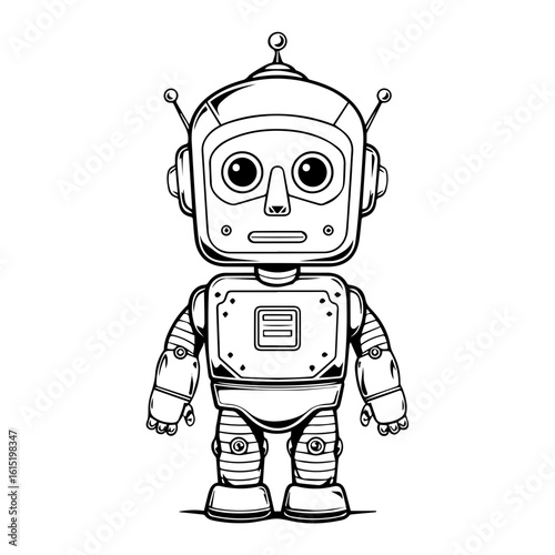 Vector illustration of a Robot isolated on white