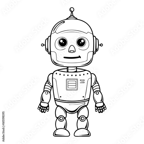 Vector illustration of a Robot isolated on white