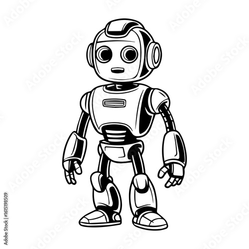 Vector illustration of a Robot isolated on white