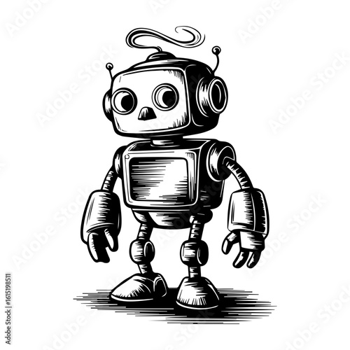 Vector illustration of a Robot isolated on white