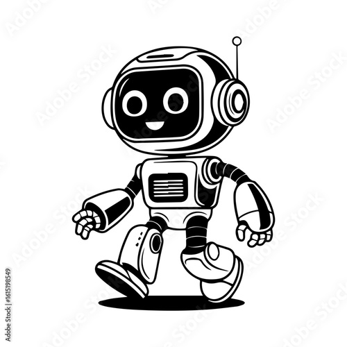 Vector illustration of a Robot isolated on white