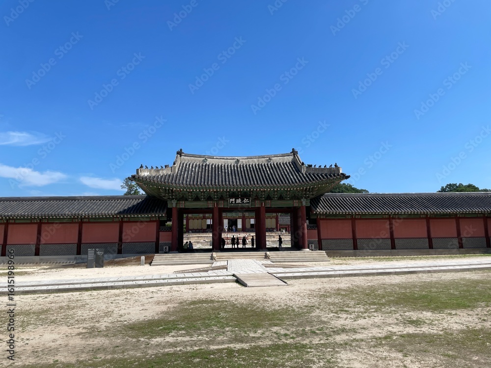 Fototapeta premium Injeongmun Gate of Changdeokgung Palace in Seoul, Republic of Korea - pictured 26 July 2025.