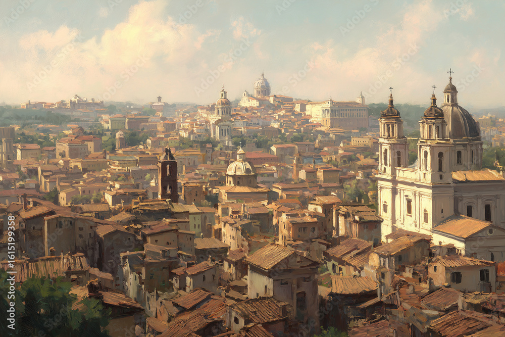Naklejka premium painting of Rome. realistic